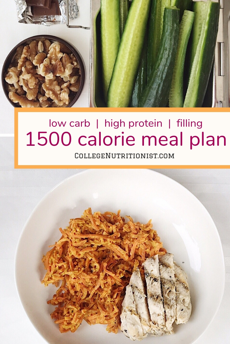 1500 Calorie Low Carb, High Protein Meal Plan with Pumpkin Carrot “Noodles”